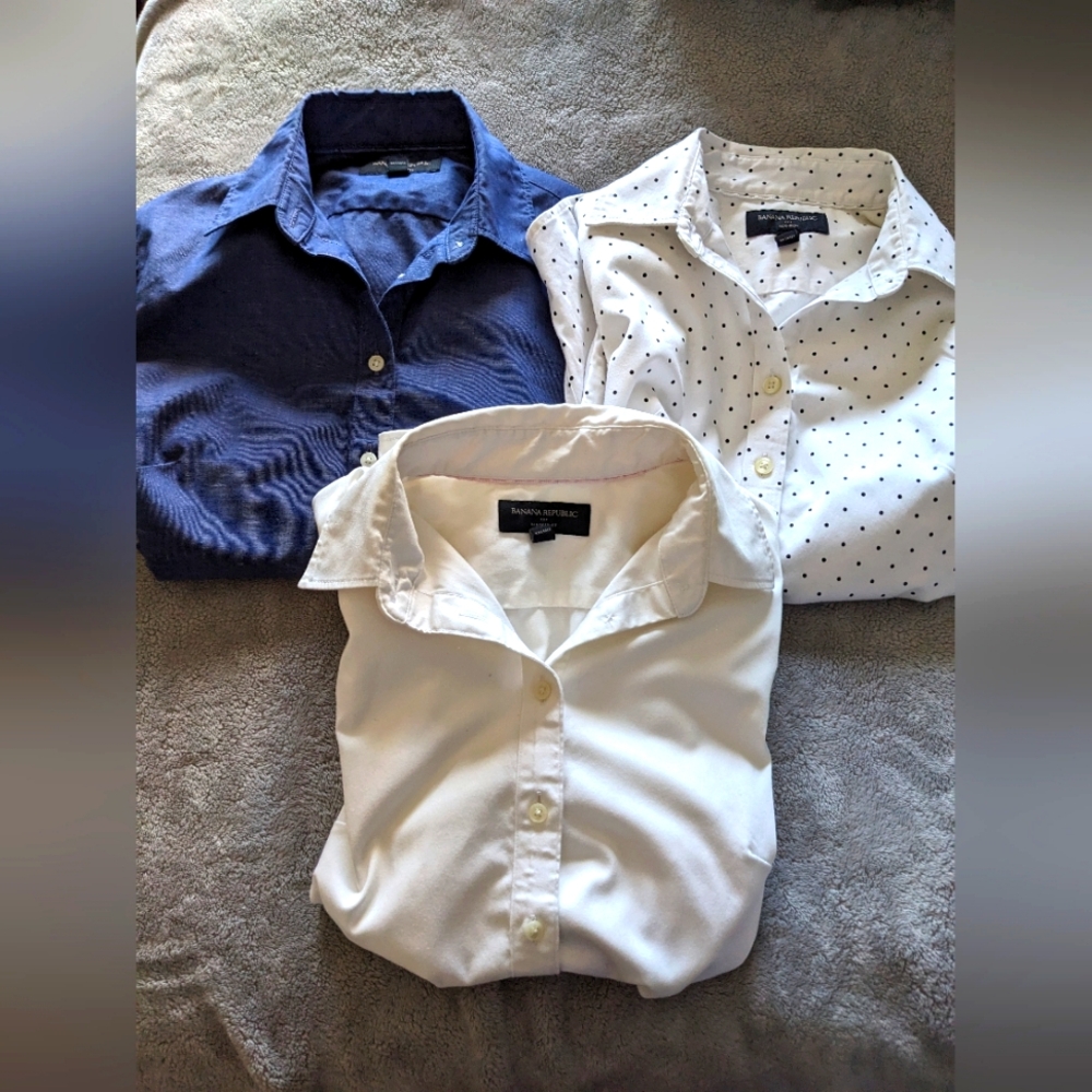 3 button down Banana Republic Factory Dress shirts
